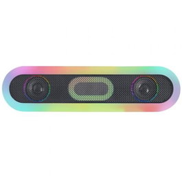 Mars Gaming Barra de Sonido Bluetooth RGB 360º MSB-ORB 20W, Negro, Bluetooth 5.2, Aux-In, FM y Transflash, Iluminación RGB 360º